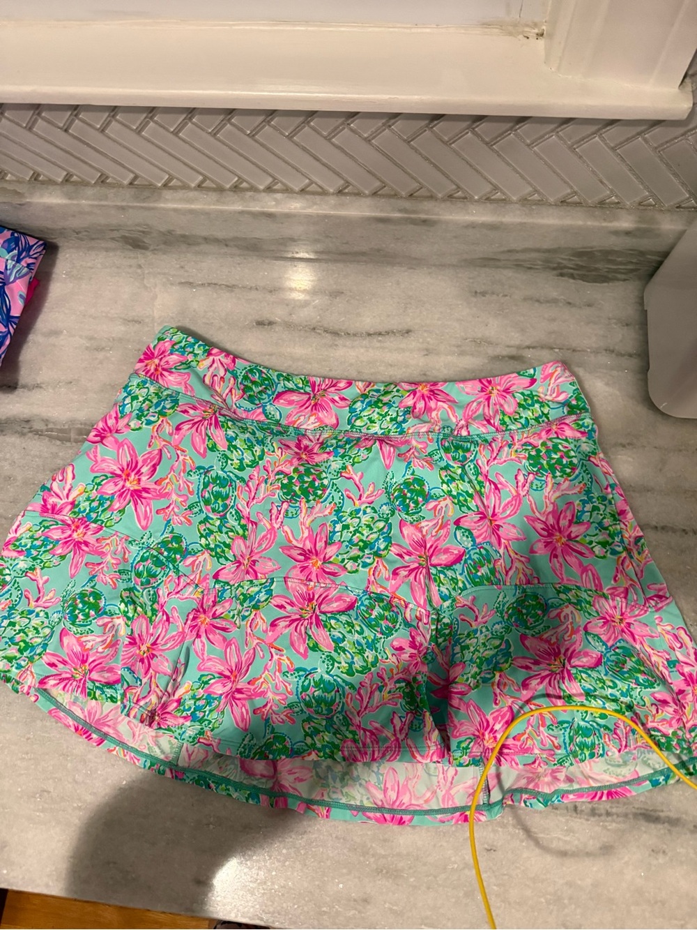 Lilly Pulitzer Pink & Aqua Floral Skirt